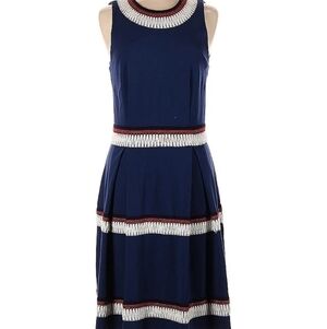 JustFab Navy Blue And Maroon Sleeveless Dress